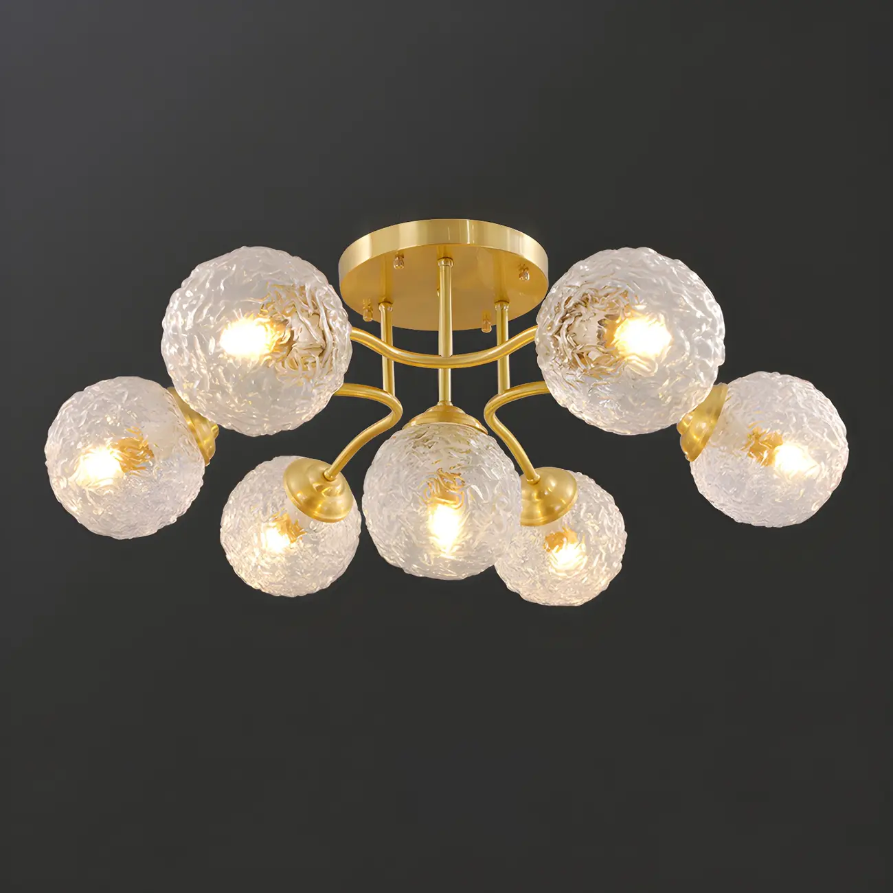 Modern Glass Semi Flush Ceiling Light for Bedroom Elegance Image - 2 | homeyfad