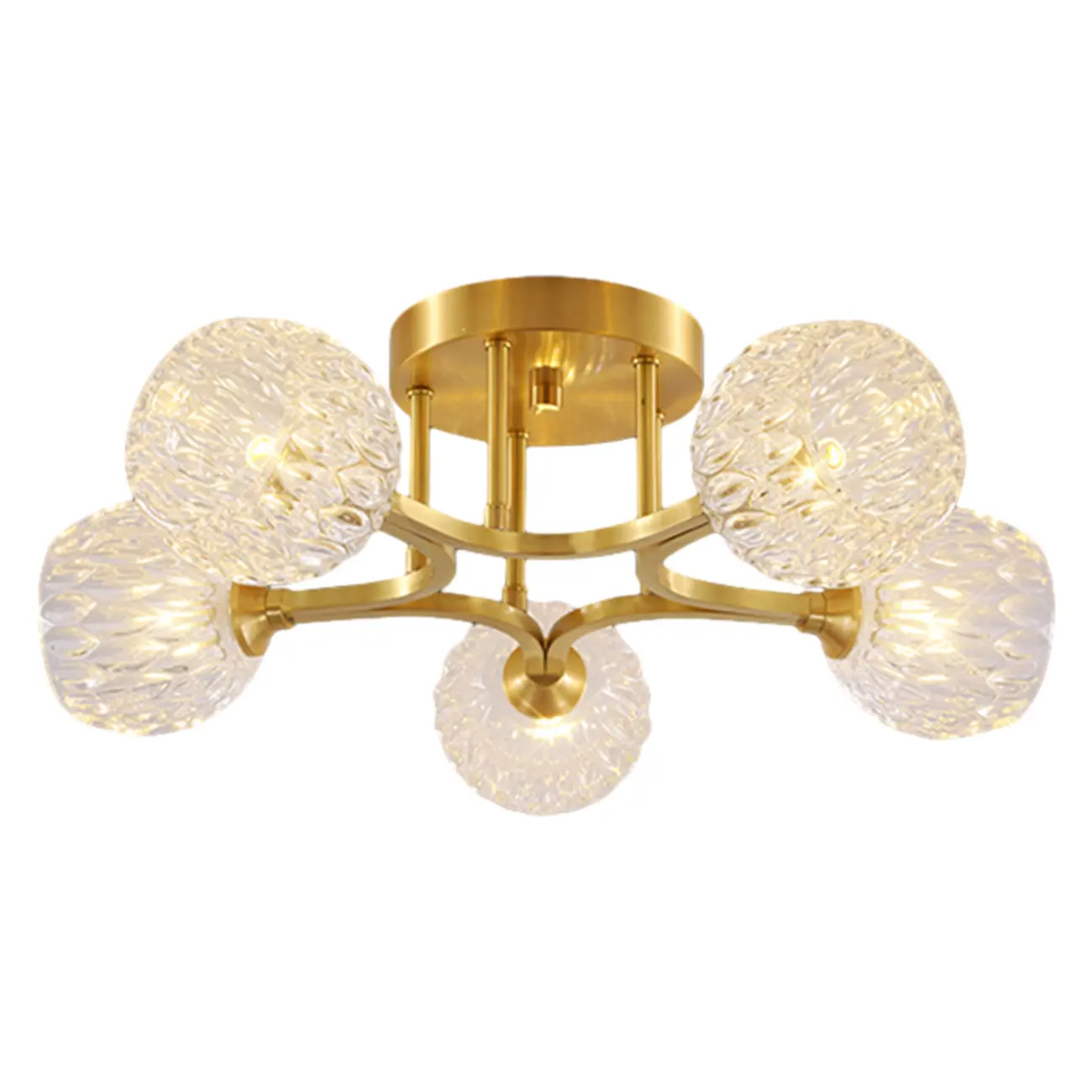 Modern Glass Semi Flush Ceiling Light for Bedroom Elegance Image - 7 | homeyfad