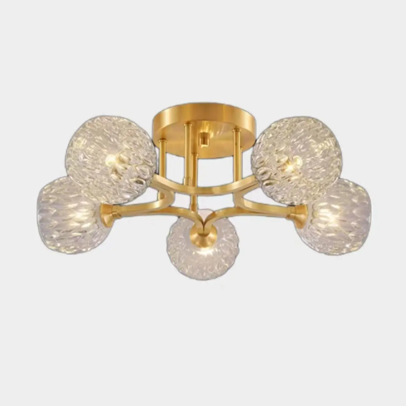 Modern Glass Semi Flush Ceiling Light for Bedroom Elegance Image - 8 | homeyfad