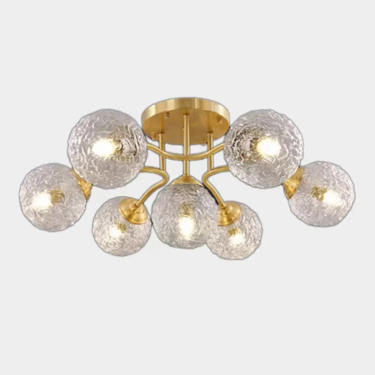 Modern Glass Semi Flush Ceiling Light for Bedroom Elegance Image - 9 | homeyfad