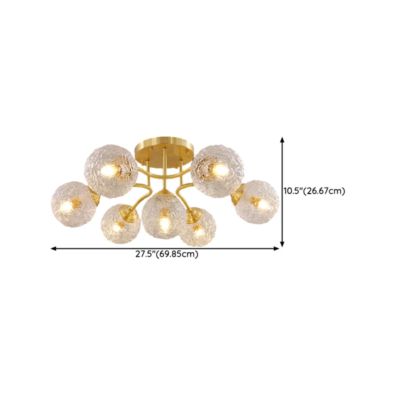 Modern Glass Semi Flush Ceiling Light for Bedroom Elegance #size | homeyfad