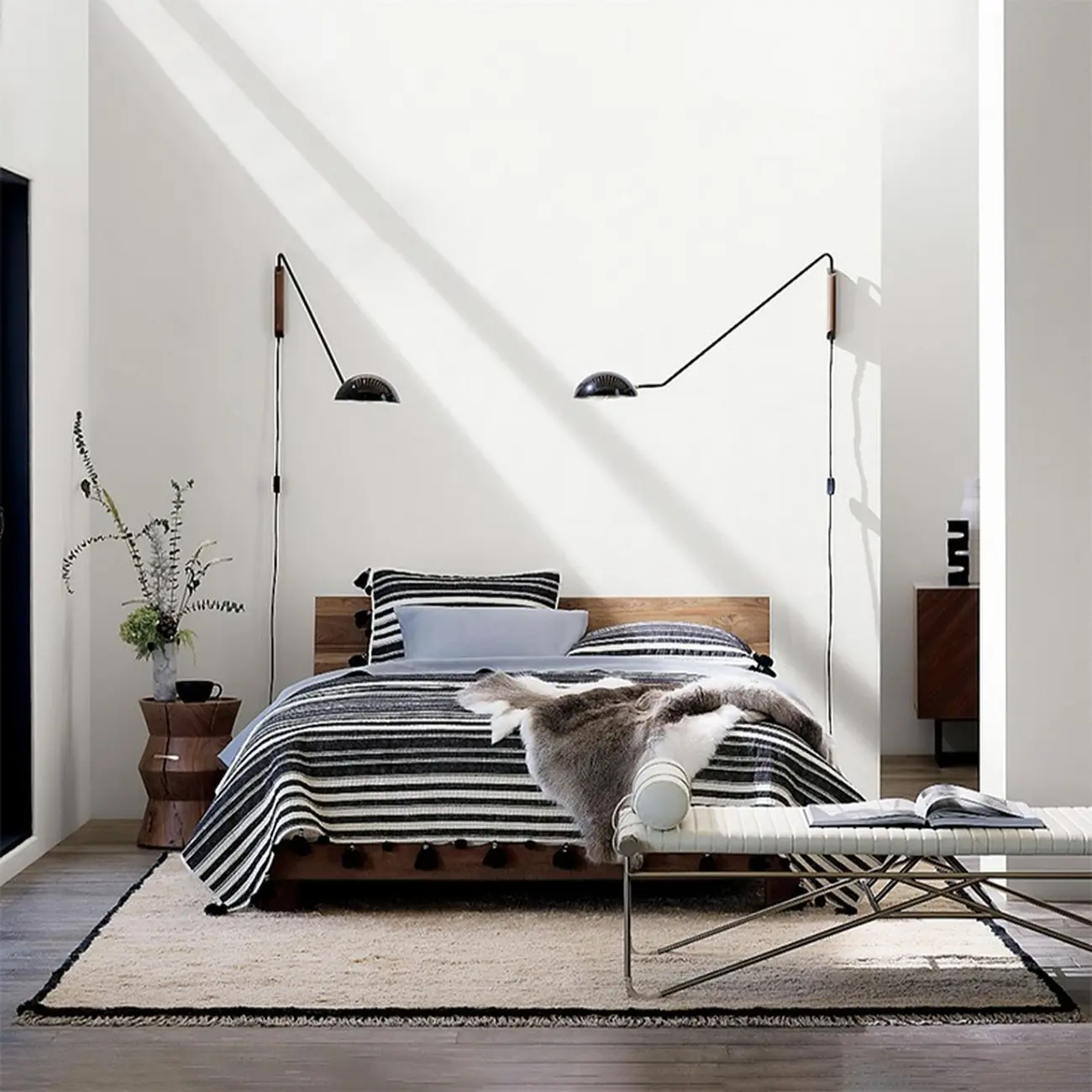 10" Modern Bowl Swing Arm Wall Light Fixture for Bedroom | homeyfad