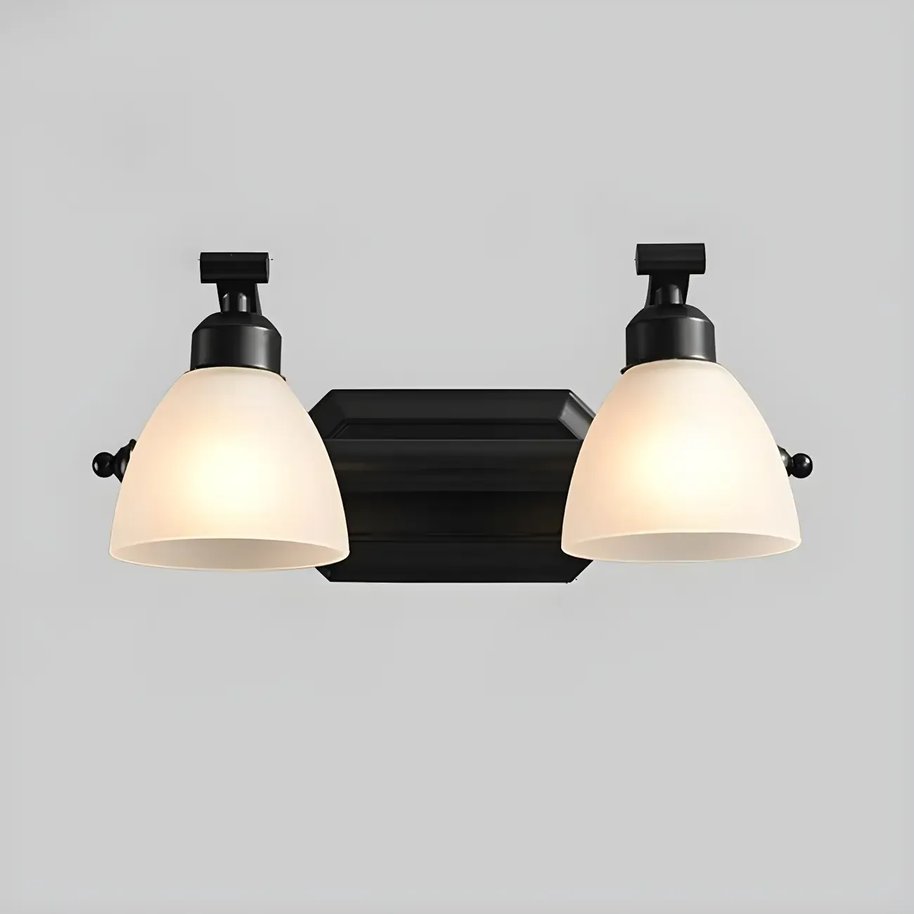 Modern Black Vanity Light with Frosted Glass for Bathroom Image - 2