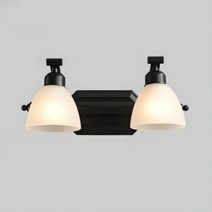 Modern Black Vanity Light with Frosted Glass for Bathroom Image - 2