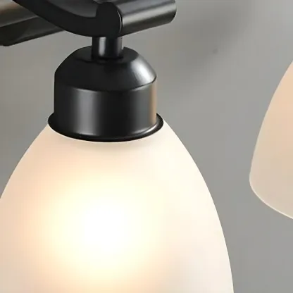 Modern Black Vanity Light with Frosted Glass for Bathroom Image - 6