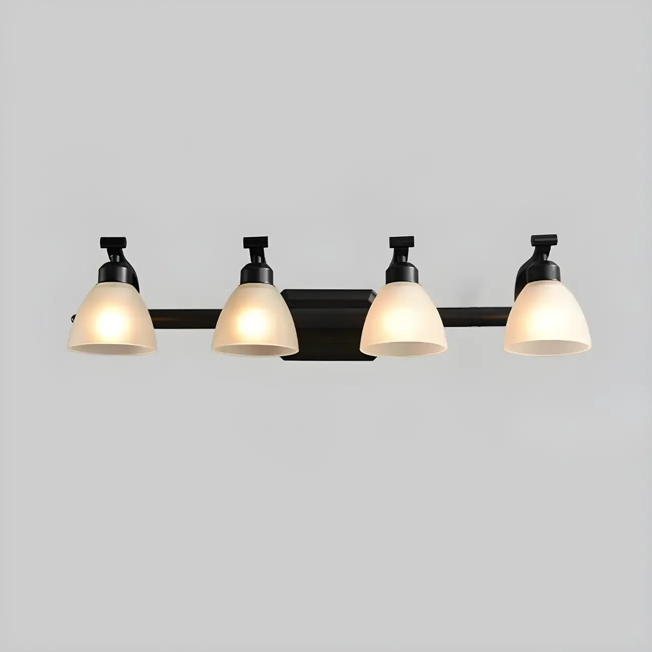 Modern Black Vanity Light with Frosted Glass for Bathroom Image - 8