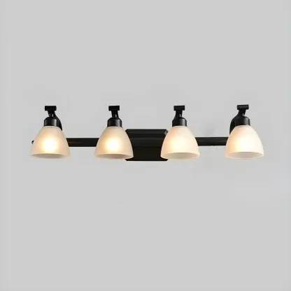 Modern Black Vanity Light with Frosted Glass for Bathroom Image - 8