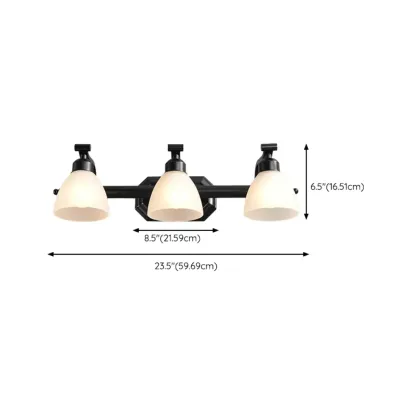 Modern Black Vanity Light with Frosted Glass for Bathroom #size