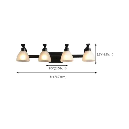 Modern Black Vanity Light with Frosted Glass for Bathroom Image - 14