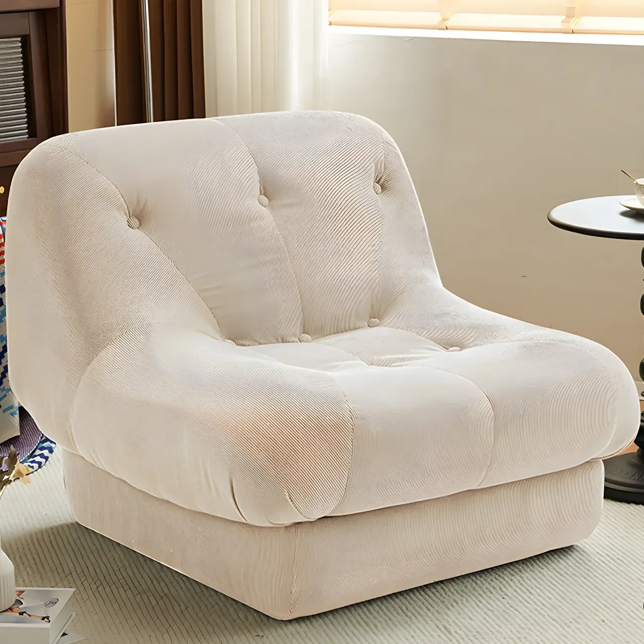 Elegant Fabric Convertible Accent Chair with High-Back for Home Image - 2