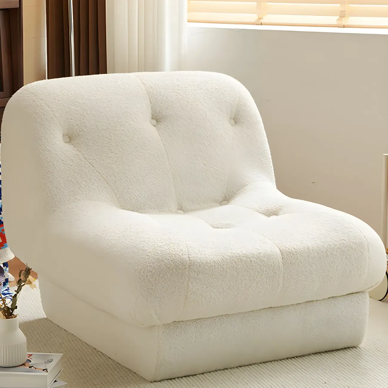 Elegant Fabric Convertible Accent Chair with High-Back for Home Image - 3
