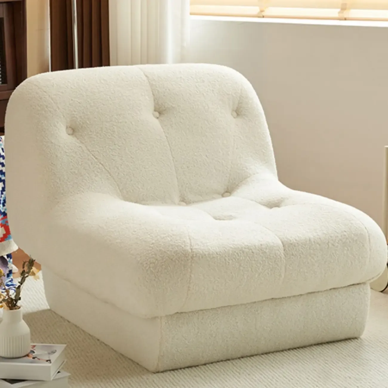 Elegant Fabric Convertible Accent Chair with High-Back for Home Image - 4