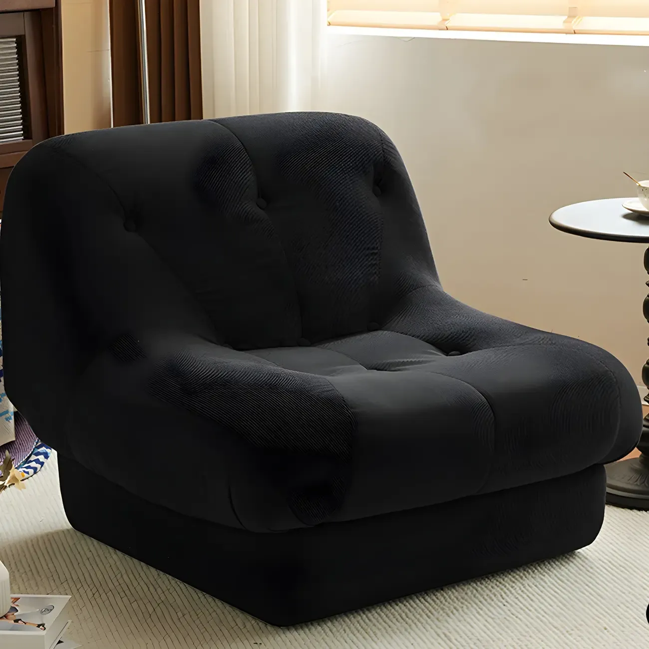 Elegant Fabric Convertible Accent Chair with High-Back for Home Image - 5