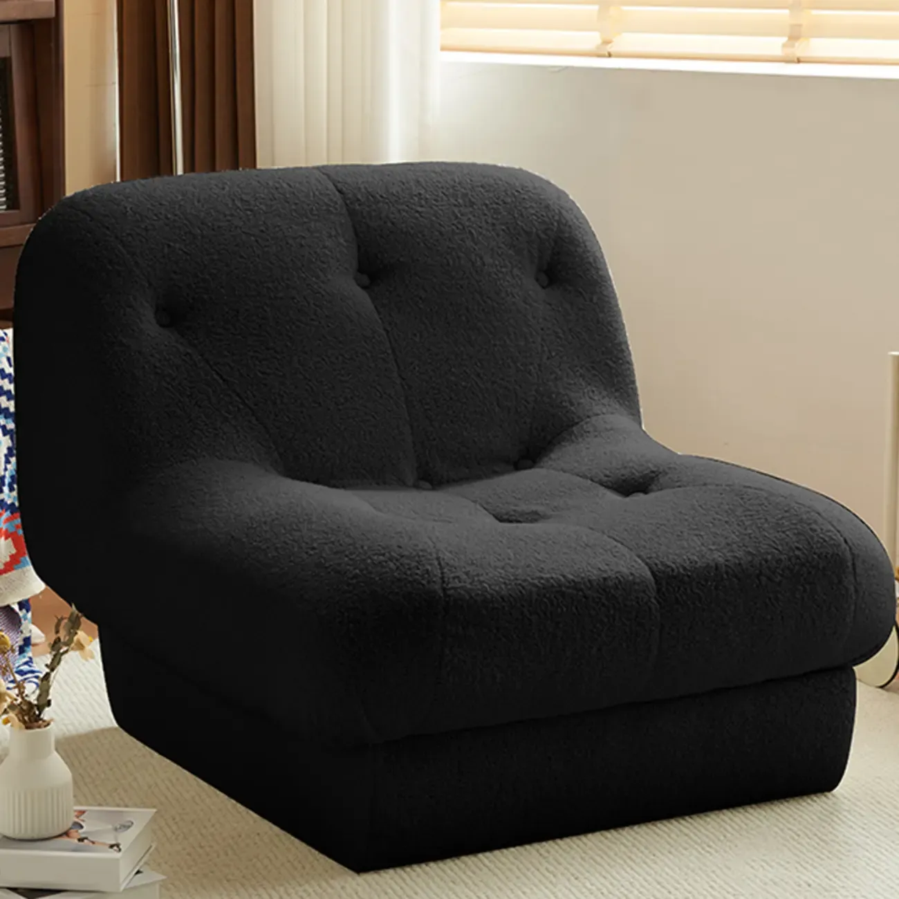 Elegant Fabric Convertible Accent Chair with High-Back for Home Image - 7