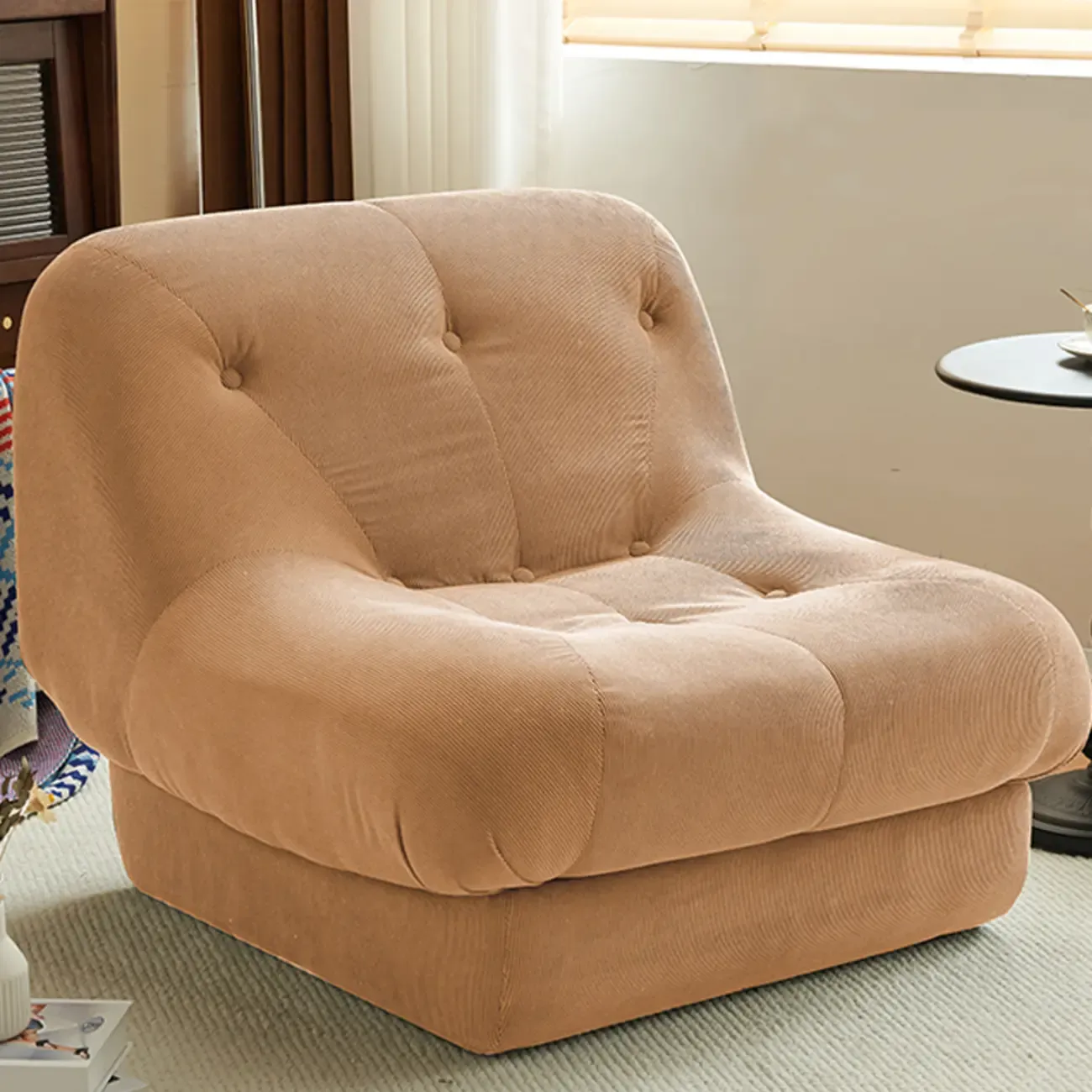 Elegant Fabric Convertible Accent Chair with High-Back for Home Image - 11