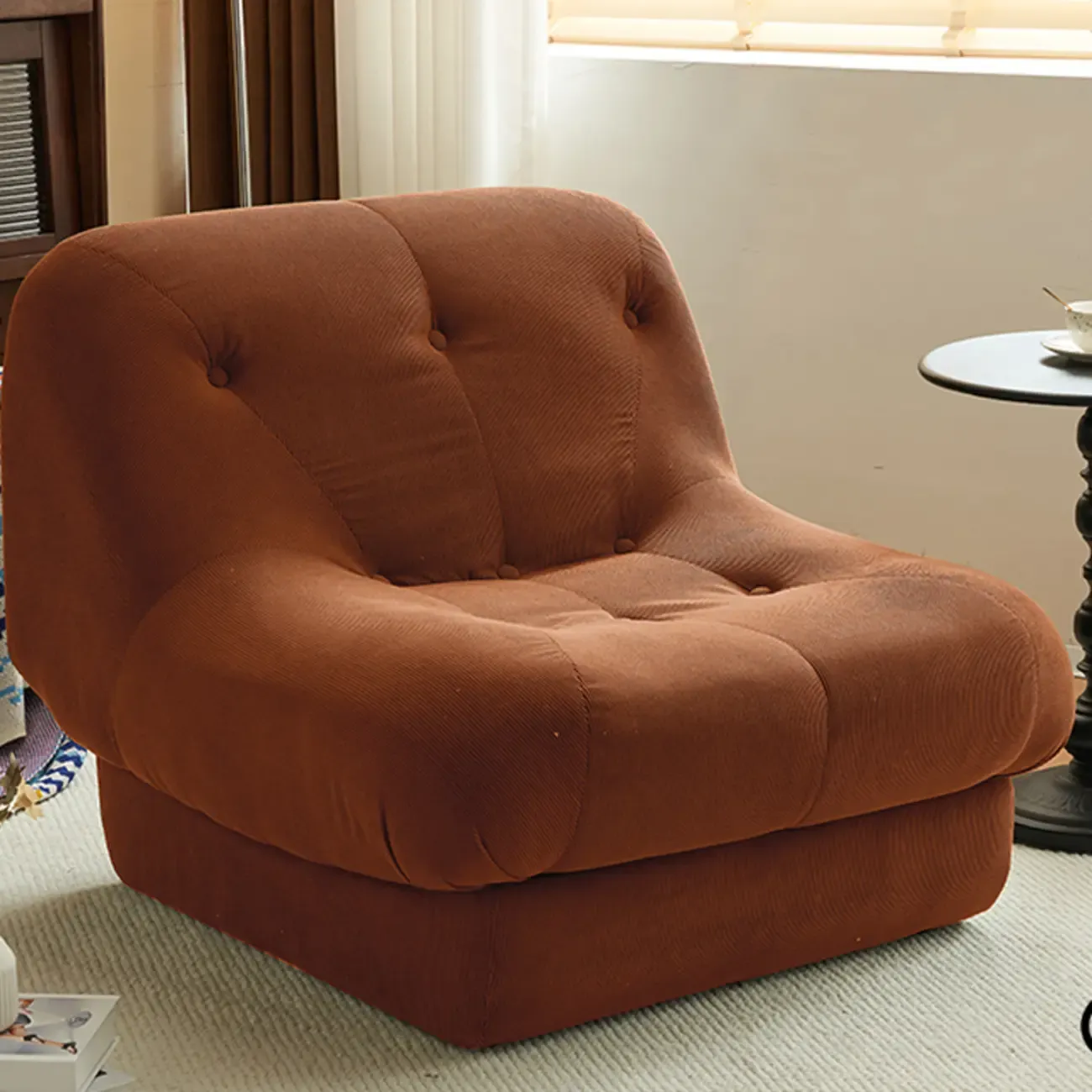 Elegant Fabric Convertible Accent Chair with High-Back for Home Image - 13