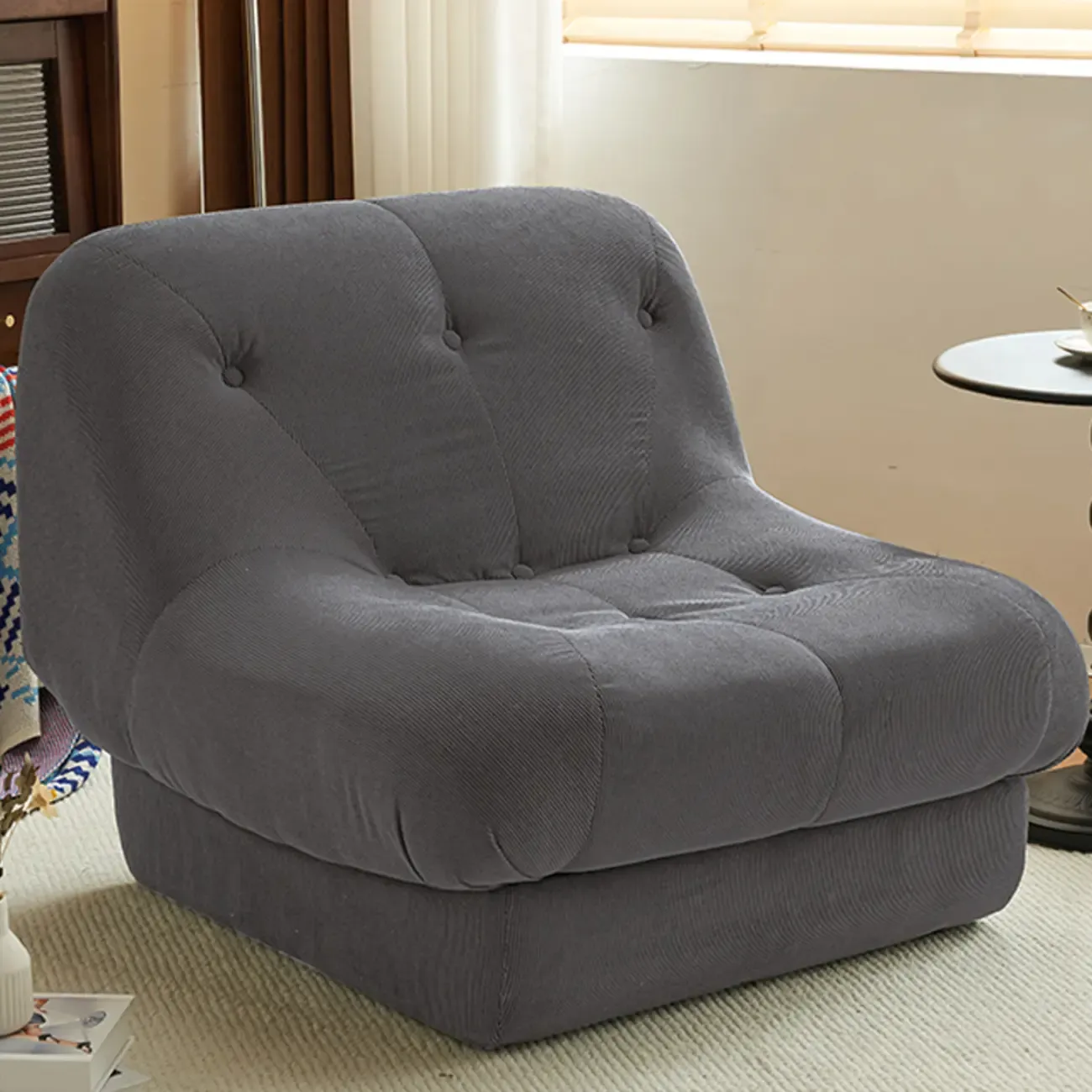Elegant Fabric Convertible Accent Chair with High-Back for Home Image - 15