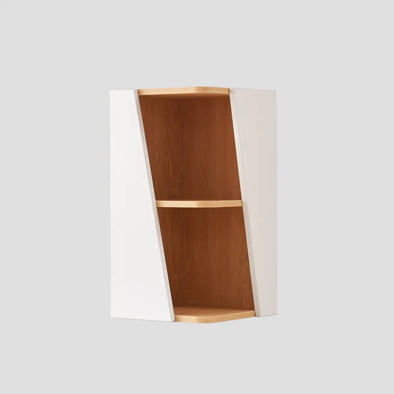 Modern White Natural Wood Geometric Square Storage Cabinet Image - 7 | homeyfad