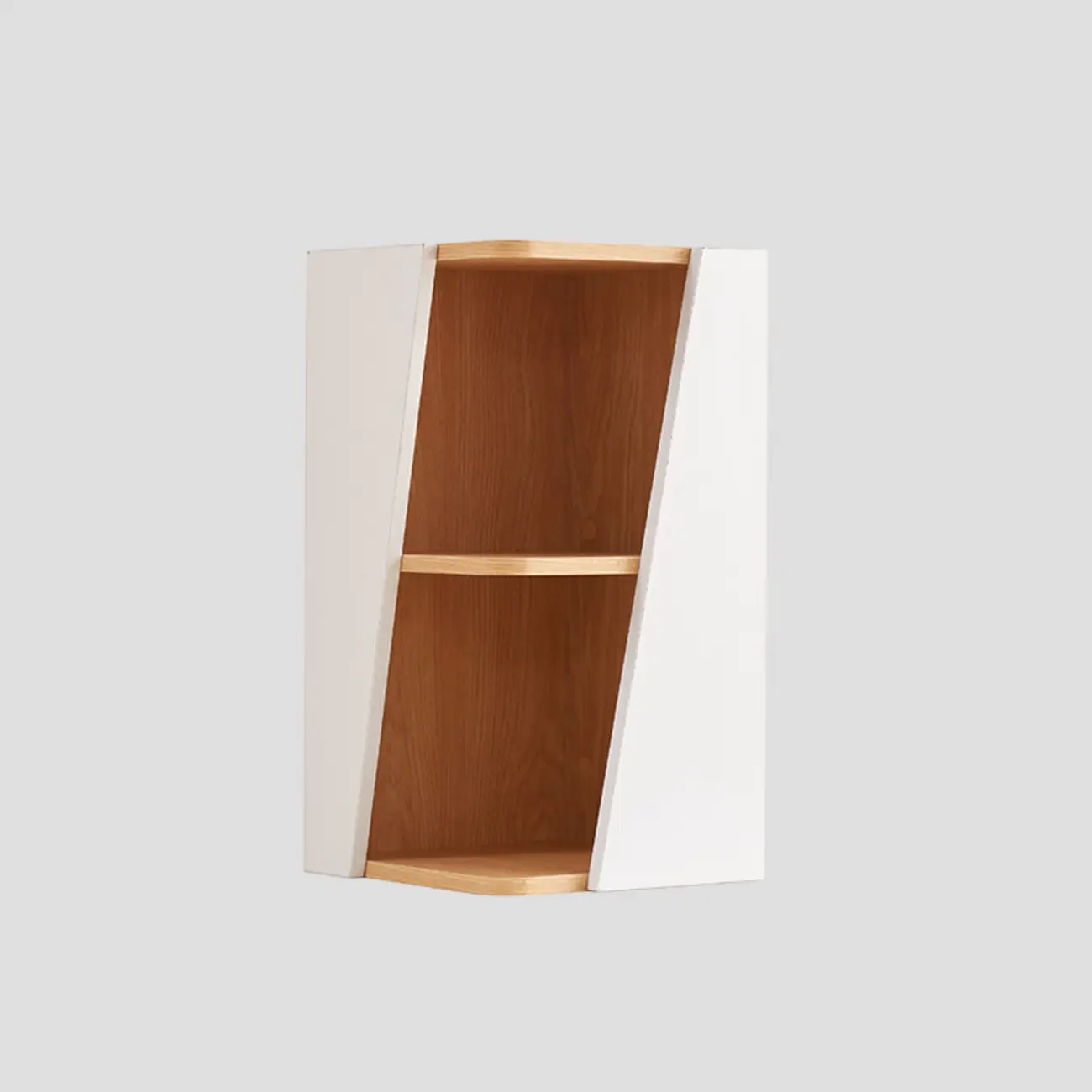 Modern White Natural Wood Geometric Square Storage Cabinet Image - 8 | homeyfad