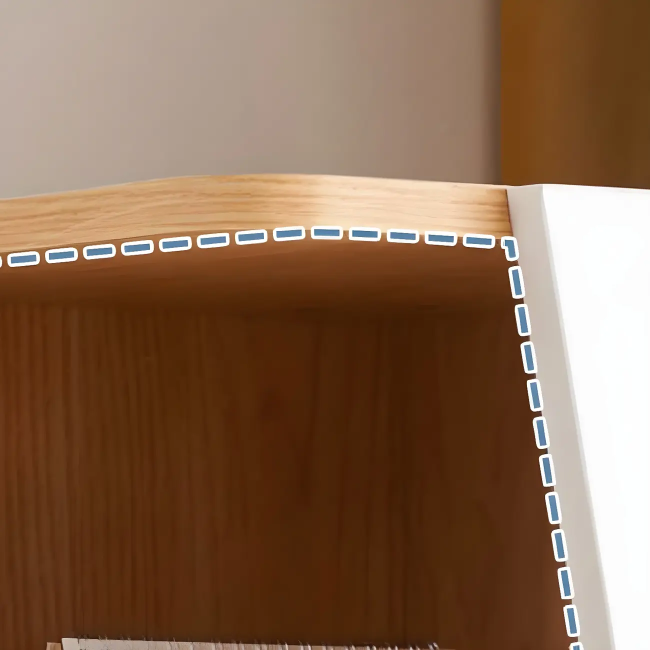 Modern White Natural Wood Geometric Square Storage Cabinet Image - 11 | homeyfad