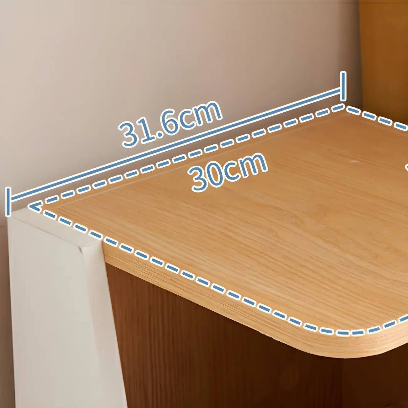 Modern White Natural Wood Geometric Square Storage Cabinet Image - 13 | homeyfad