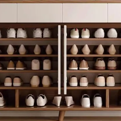 Modern Wood Hallway Medium Shoe Storage Cabinet Image - 8