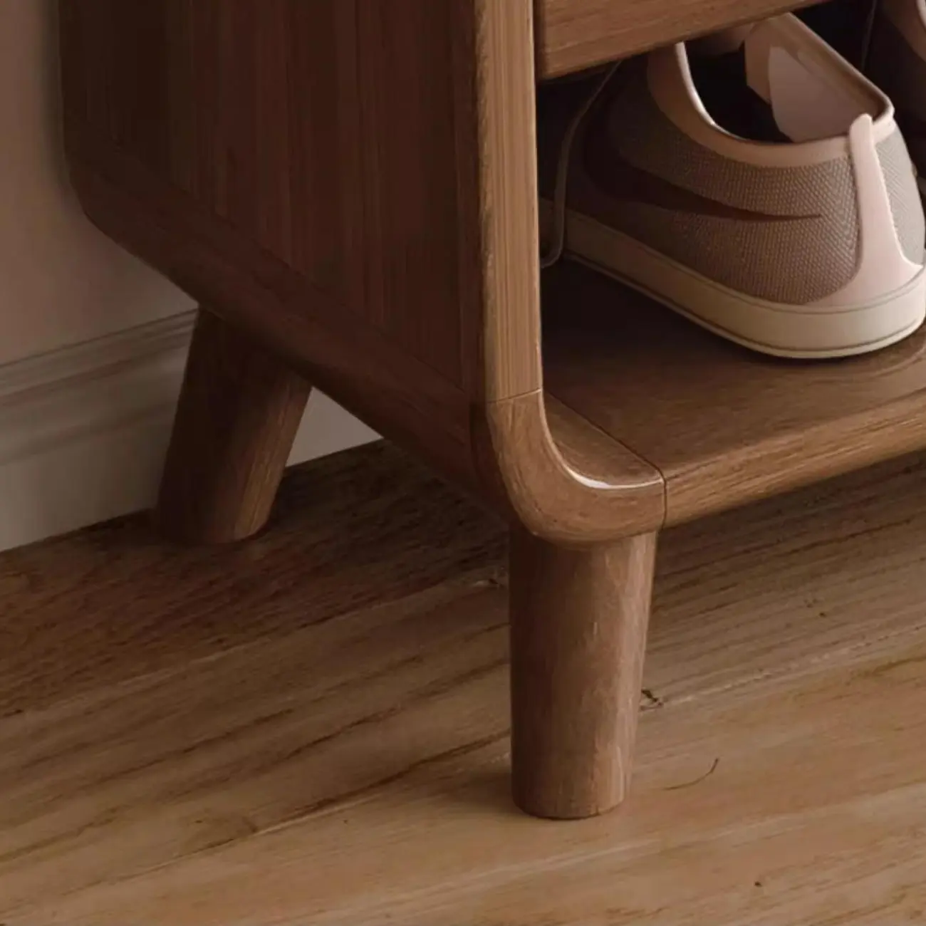 Modern Wood Hallway Medium Shoe Storage Cabinet Image - 14 | homeyfad