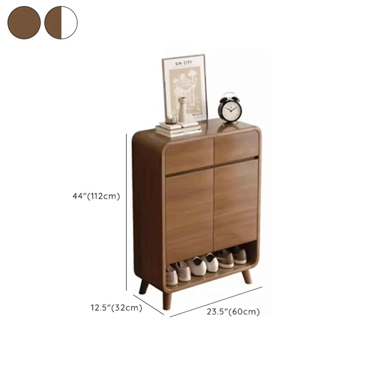 Modern Wood Hallway Medium Shoe Storage Cabinet #size | homeyfad