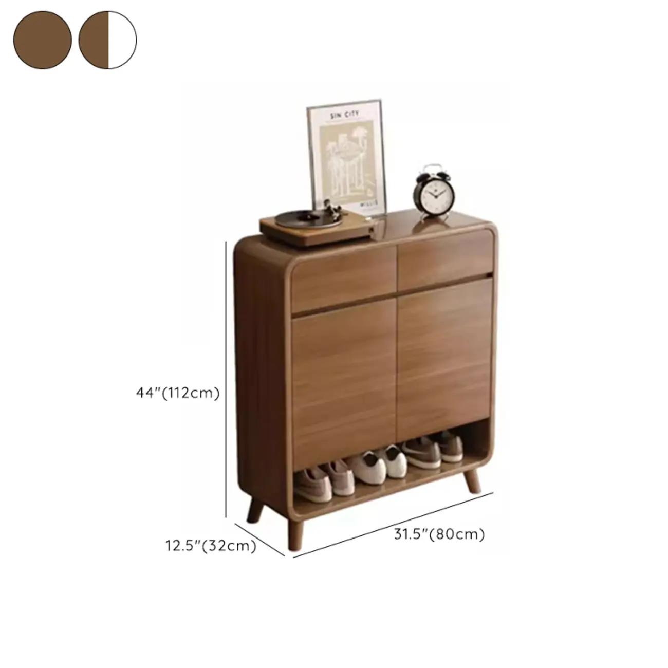 Modern Wood Hallway Medium Shoe Storage Cabinet Image - 20 | homeyfad