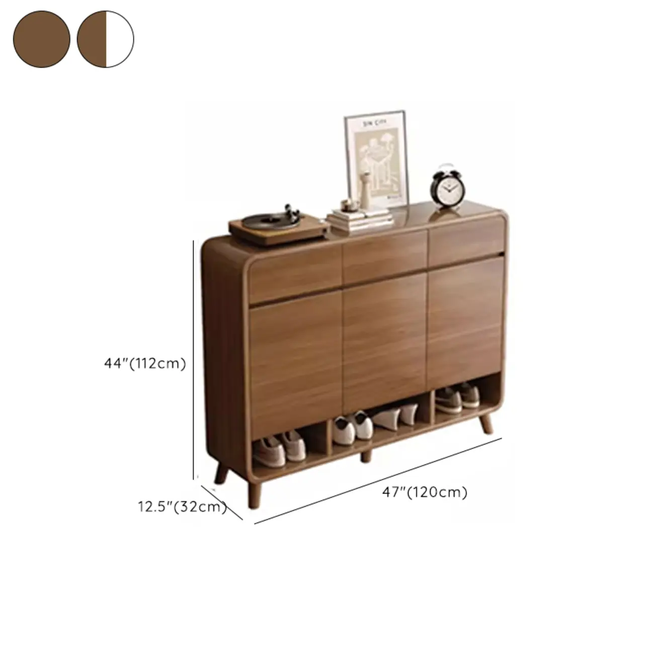 Modern Wood Hallway Medium Shoe Storage Cabinet Image - 22 | homeyfad