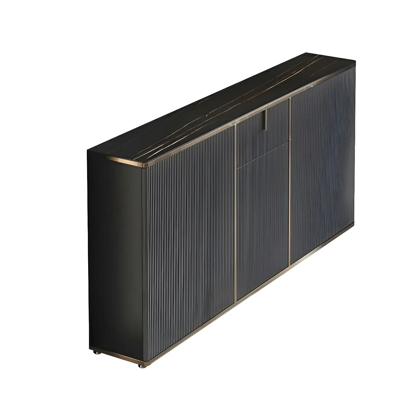 Large Entryway Shoe Cabinet Gray Textured Door Metal Legs Image - 10 | homeyfad