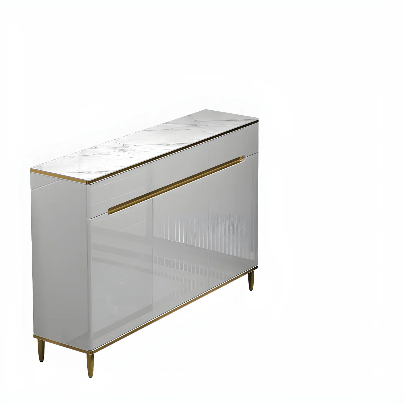 Large Entryway Shoe Cabinet Gray Textured Door Metal Legs Image - 29 | homeyfad