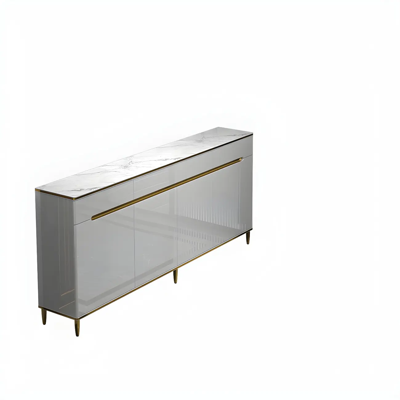 Large Entryway Shoe Cabinet Gray Textured Door Metal Legs Image - 32 | homeyfad