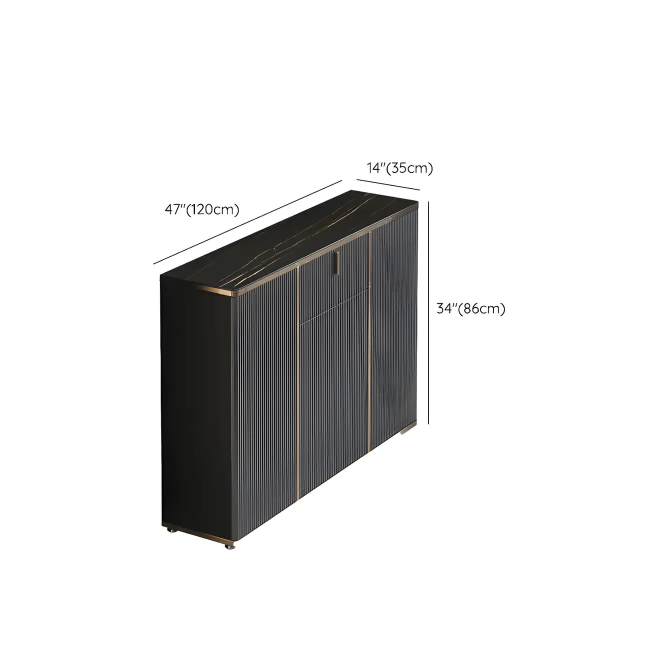 Large Entryway Shoe Cabinet Gray Textured Door Metal Legs #size