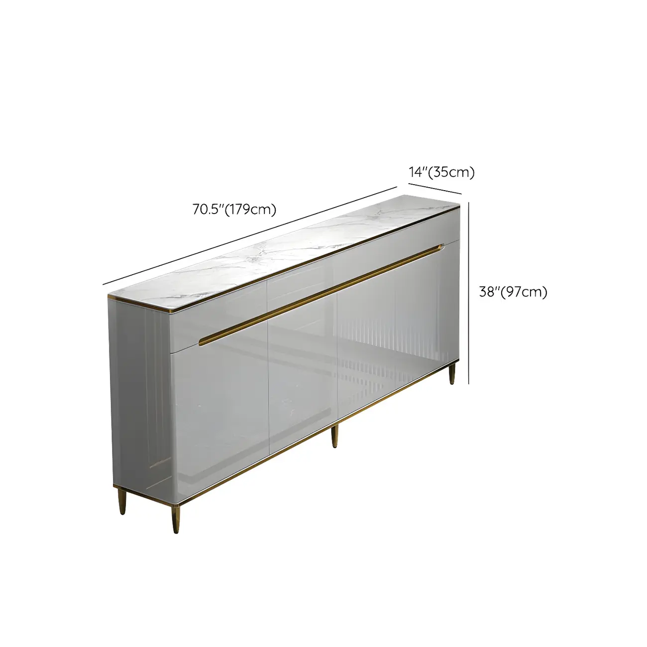 Large Entryway Shoe Cabinet Gray Textured Door Metal Legs Image - 51 | homeyfad