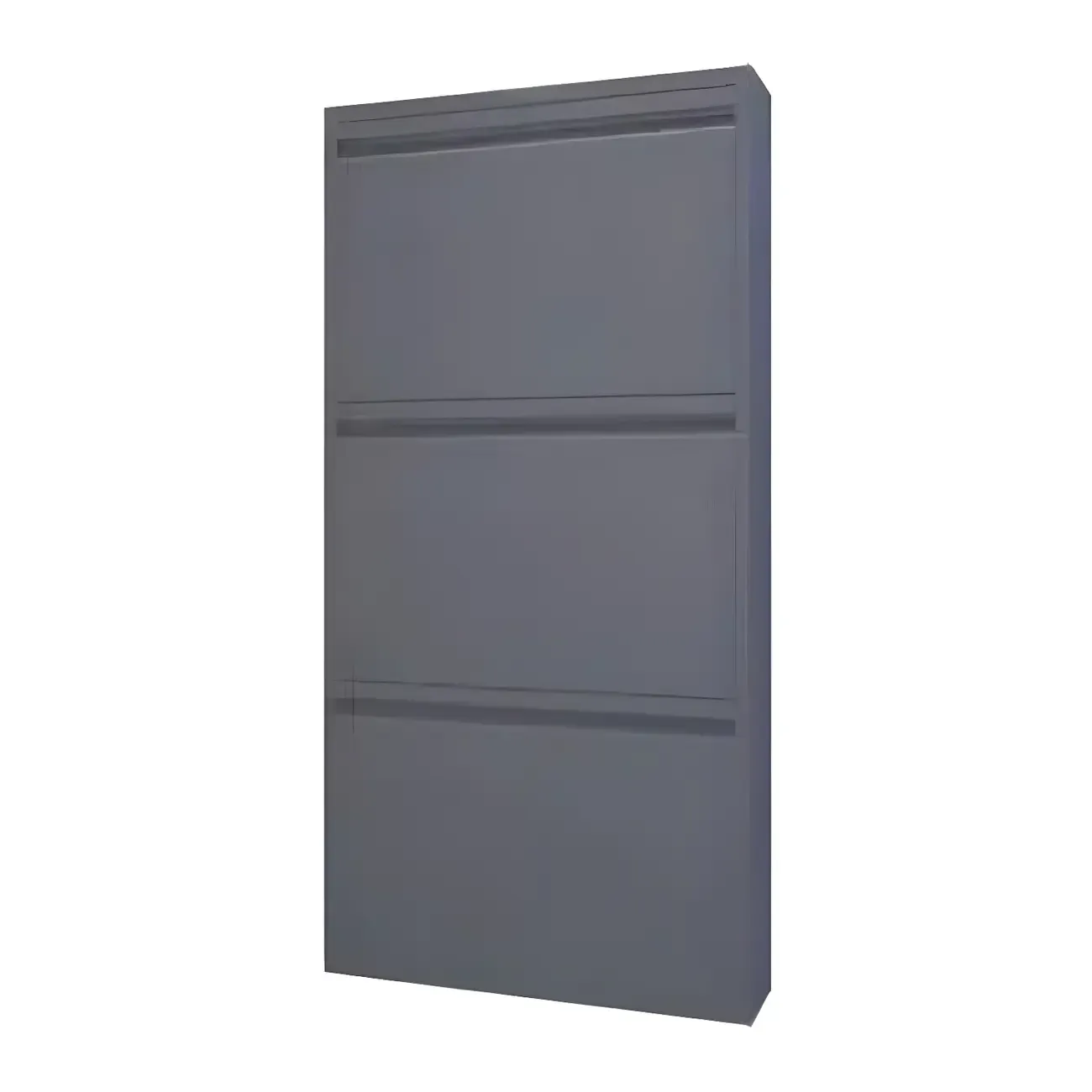 Grey Metal Entryway Wall Mounted Shoe Storage Cabinet Image - 13