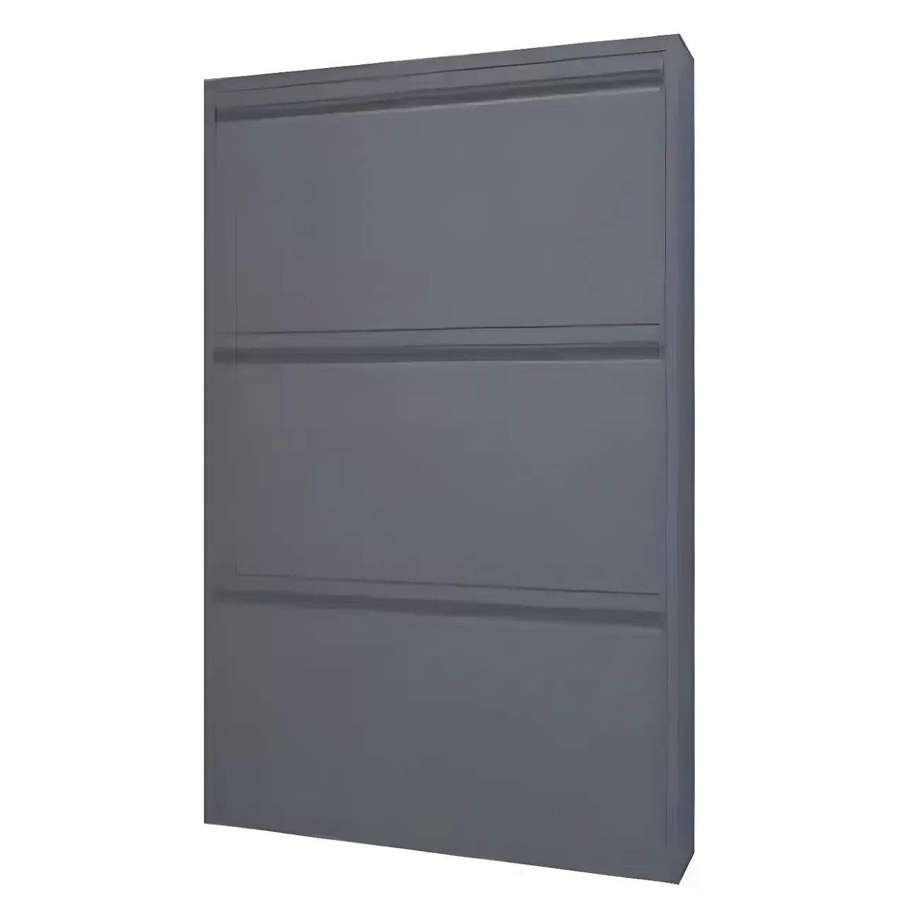 Grey Metal Entryway Wall Mounted Shoe Storage Cabinet Image - 17