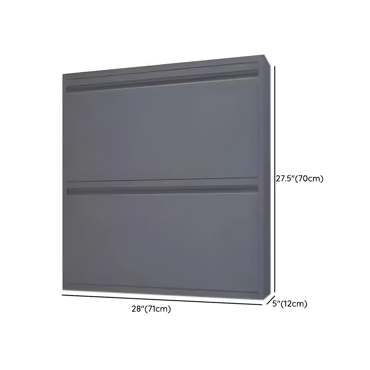 Grey Metal Entryway Wall Mounted Shoe Storage Cabinet Image - 23