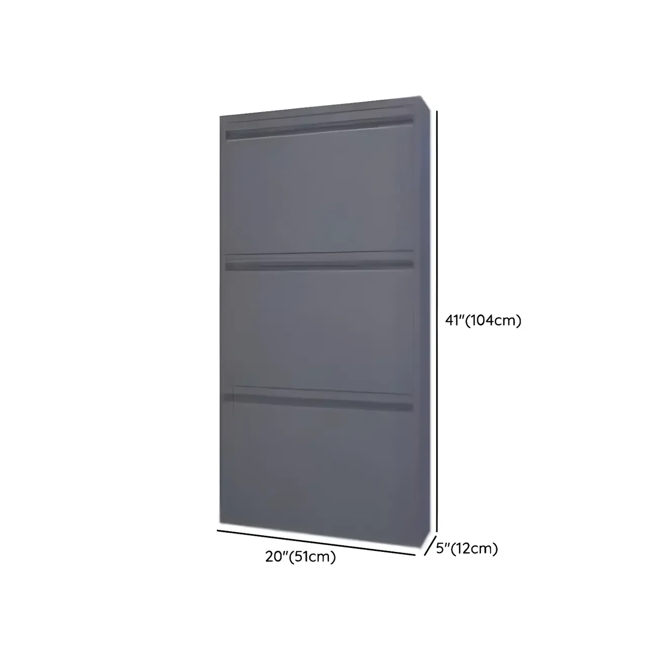 Grey Metal Entryway Wall Mounted Shoe Storage Cabinet Image - 25