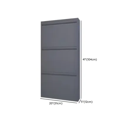 Grey Metal Entryway Wall Mounted Shoe Storage Cabinet Image - 25