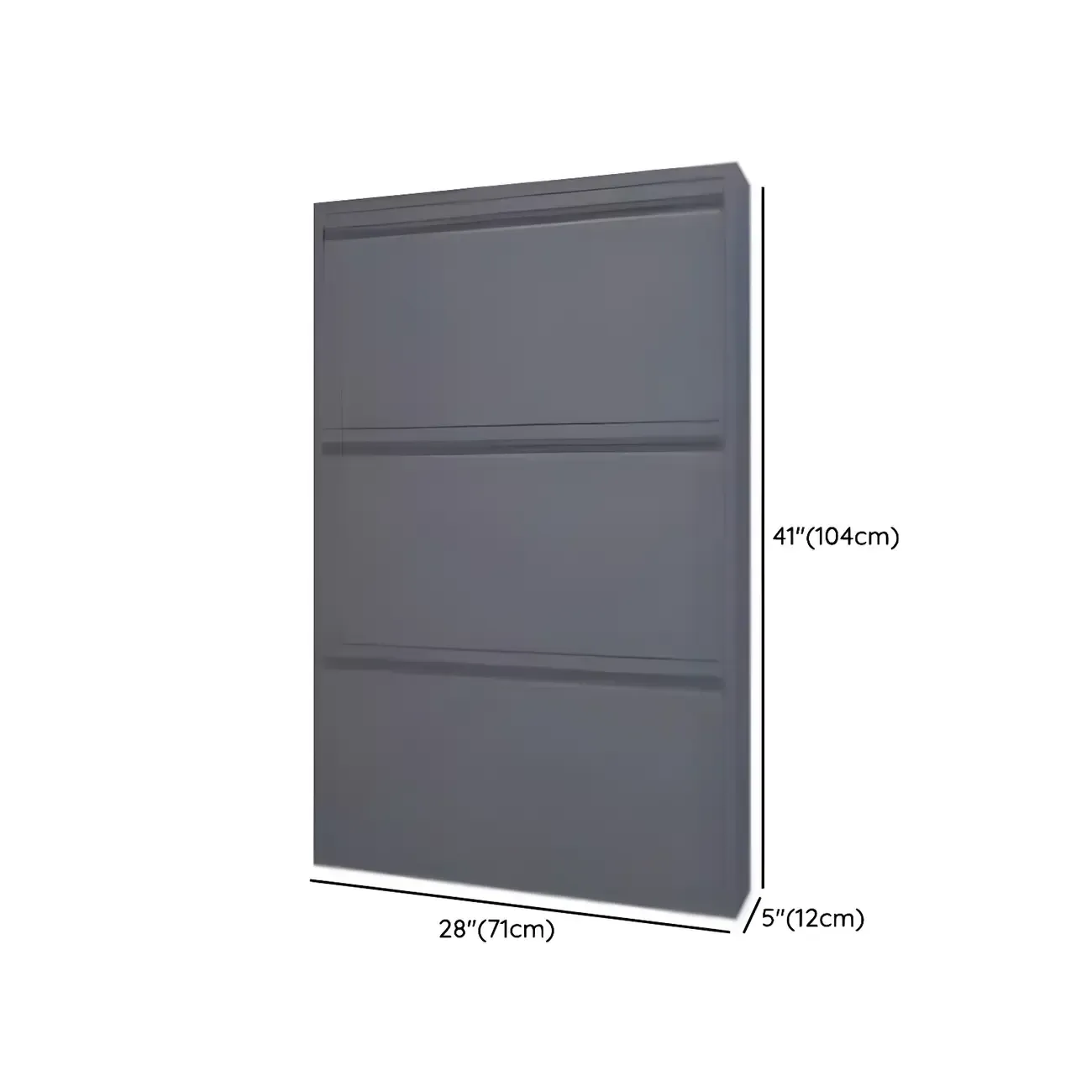Grey Metal Entryway Wall Mounted Shoe Storage Cabinet Image - 27
