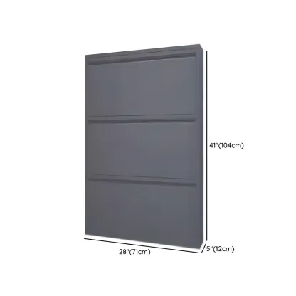 Grey Metal Entryway Wall Mounted Shoe Storage Cabinet Image - 27