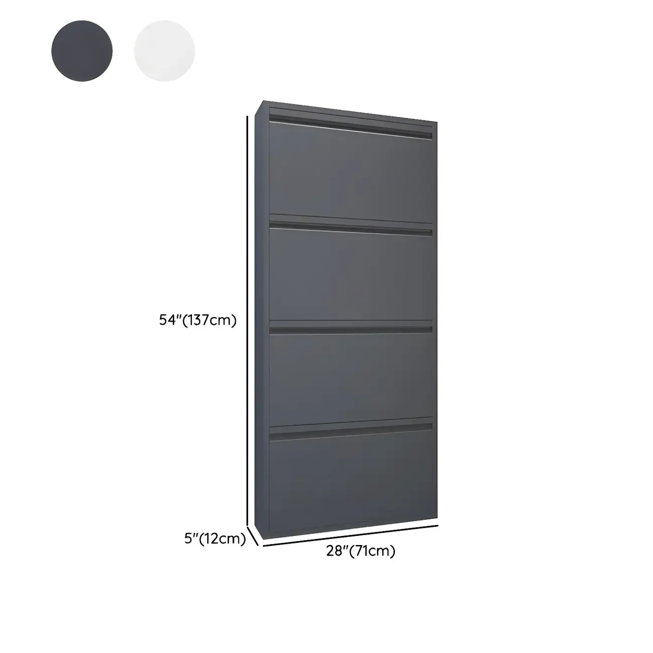 Grey Metal Entryway Wall Mounted Shoe Storage Cabinet Image - 31