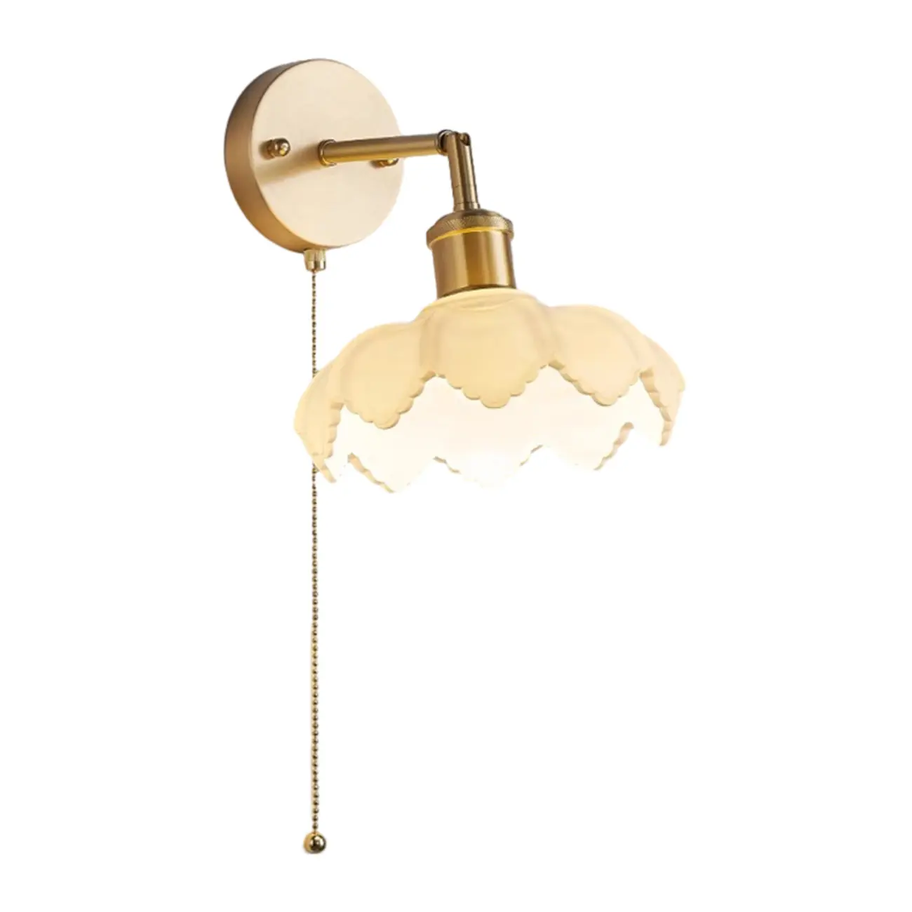 Modern Gold Wall Lamp with White Shade for Bedroom Image - 5 | homeyfad