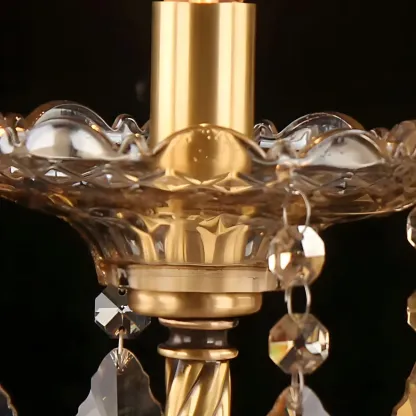 Vintage 2-Light Golden Crystal Candelabra Wall Sconce Image - 3