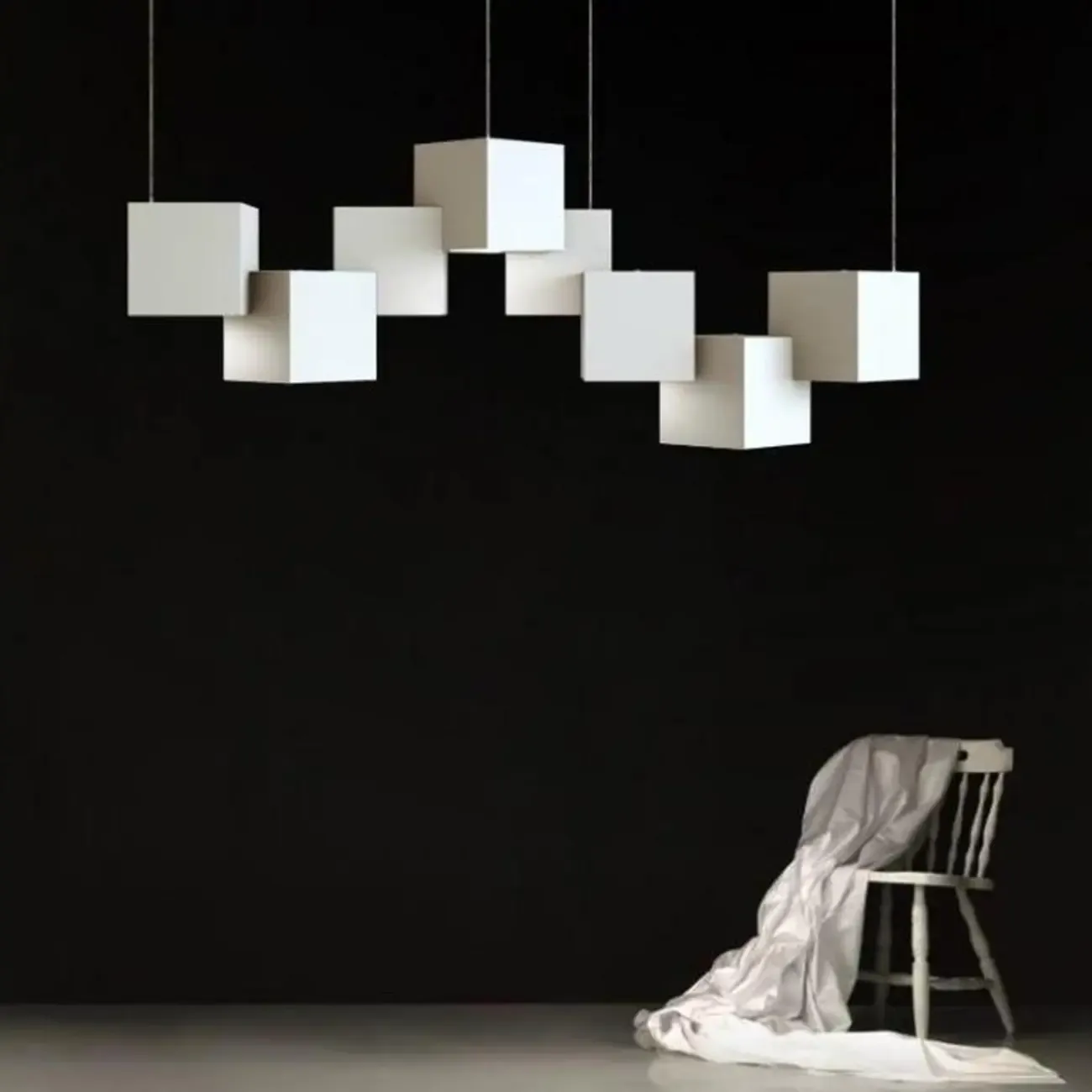 【图片模糊】Adjustable Modern Metal Island Light in Black and White