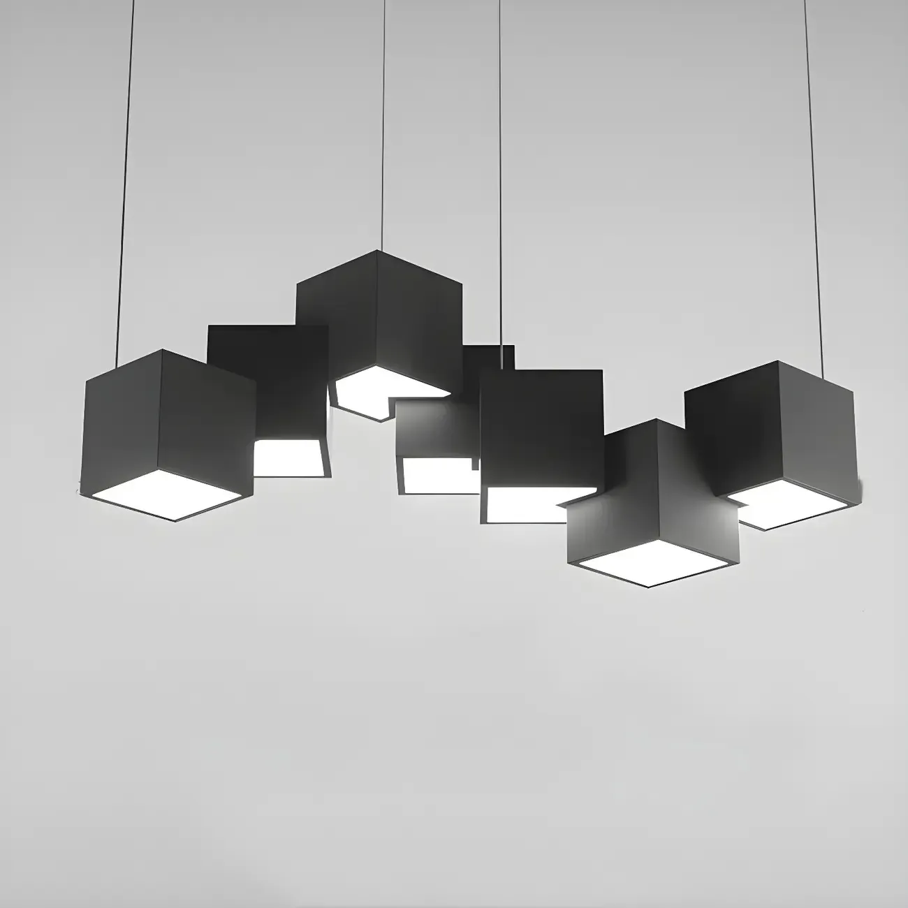 【图片模糊】Adjustable Modern Metal Island Light in Black and White