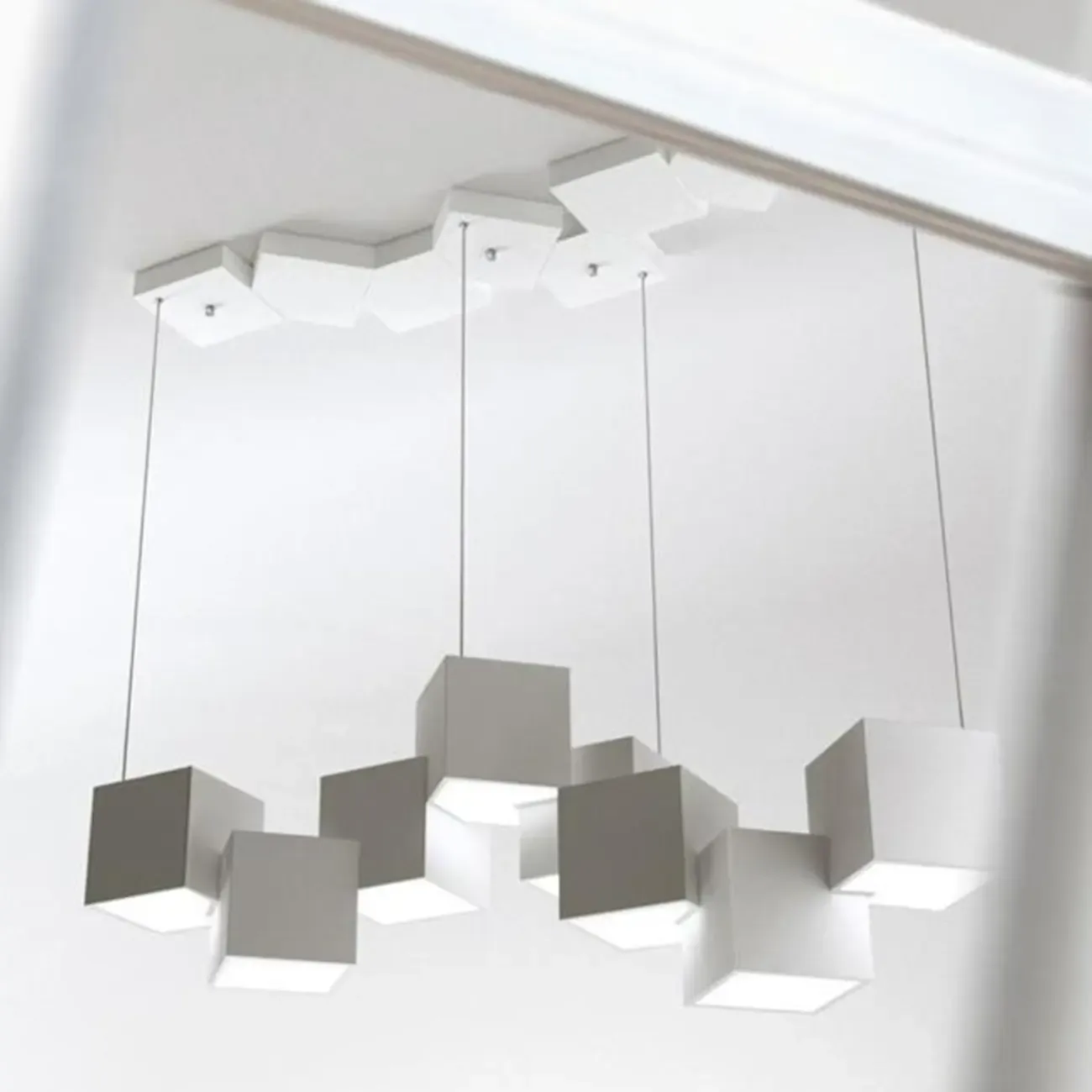 【图片模糊】Adjustable Modern Metal Island Light in Black and White