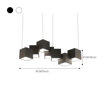 【图片模糊】Adjustable Modern Metal Island Light in Black and White
