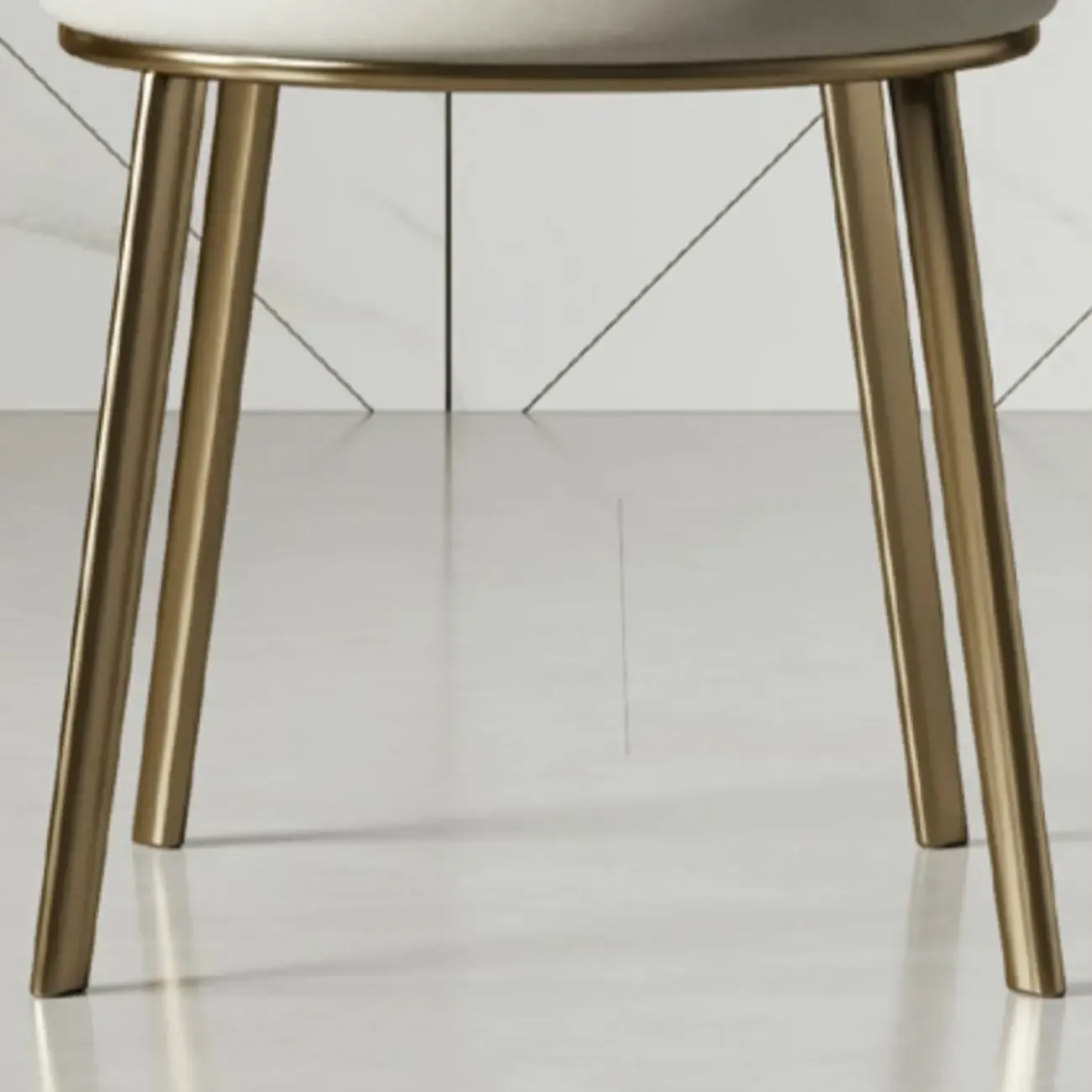 Sleek Gold Legs Faux Leather Upholstered Dining Chair Image - 9